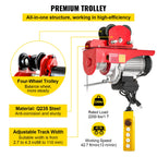 VEVOR Electric Wire Rope Hoist with Trolley, Electric Wire Rope Hoist with Trolley Remote Control Industry 1000KG/2200LBS Capacity