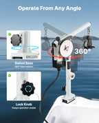 VEVOR Line Hauler Pot Puller, 12V DC 1200W, Line Hauler Winch Holds 90 kg Lift Capacity, Line Speed of 35 m/min, 360° Rotation & Corrosion-Resistant, Crab Pot Puller for Crab, Shrimp, Lobster Traps