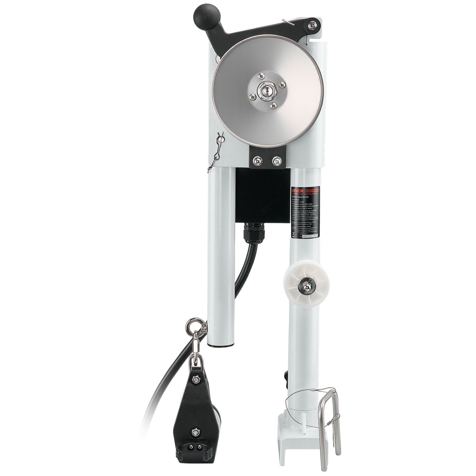 VEVOR Line Hauler Pot Puller, 12V DC 1200W, Line Hauler Winch Holds 90 kg Lift Capacity, Line Speed of 35 m/min, 360° Rotation & Corrosion-Resistant, Crab Pot Puller for Crab, Shrimp, Lobster Traps