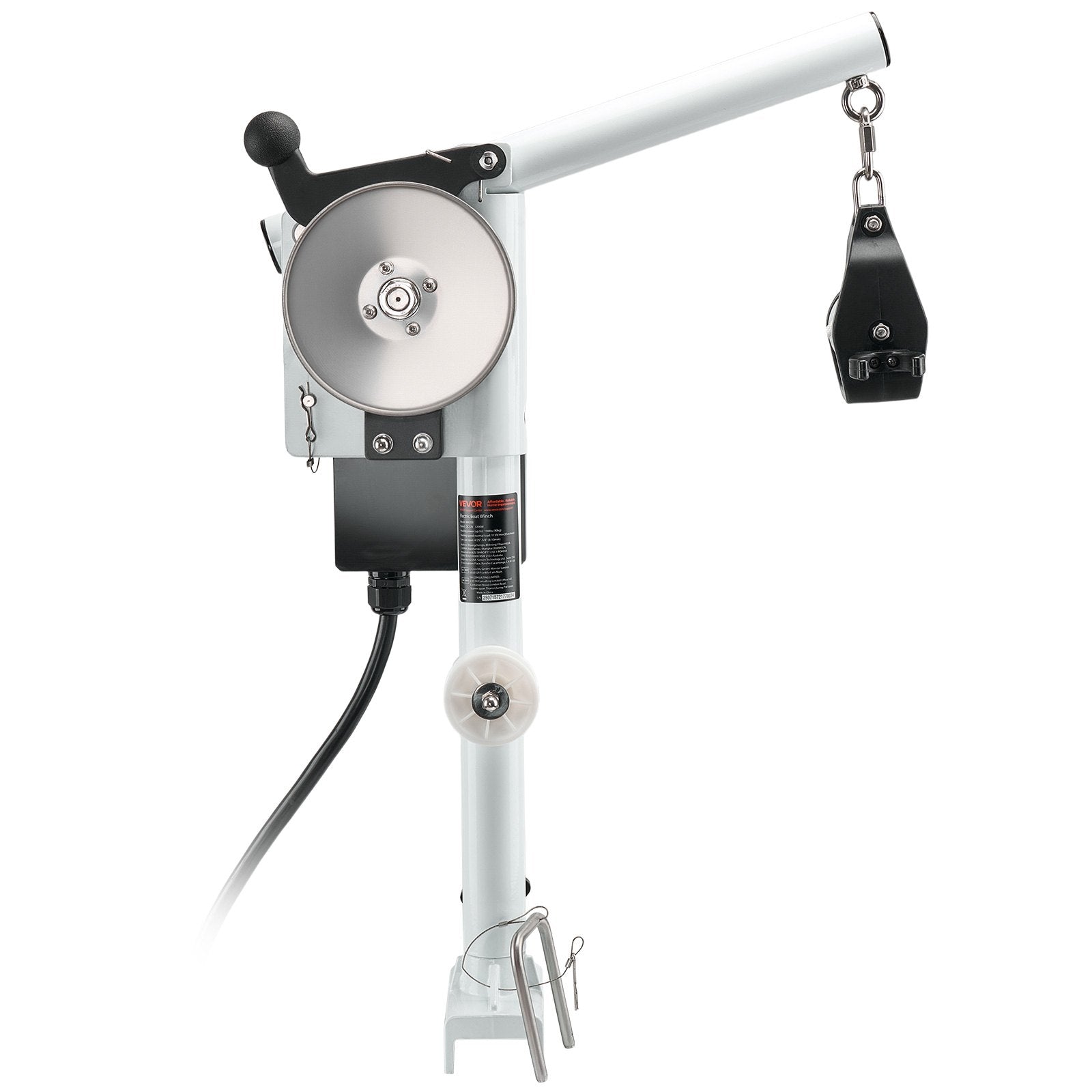 VEVOR Line Hauler Pot Puller, 12V DC 1200W, Line Hauler Winch Holds 90 kg Lift Capacity, Line Speed of 35 m/min, 360° Rotation & Corrosion-Resistant, Crab Pot Puller for Crab, Shrimp, Lobster Traps