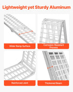 VEVOR Aluminum Ramps, 2000 lbs, 2Pcs Heavy-duty Ramps with Wider Ramp Surface, Universal Stable Loading Ramp with Handles, Fit for ATV, UTV, Motorcycle, Electric Bicycle, etc.