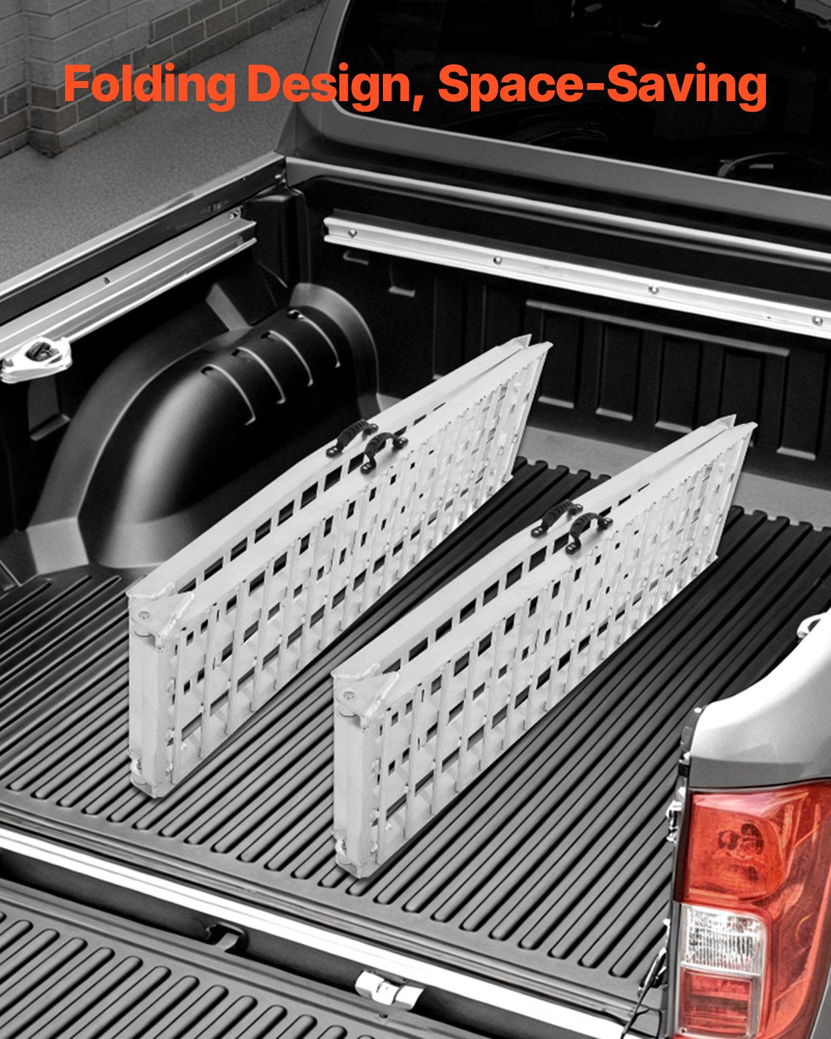VEVOR Aluminum Ramps, 2000 lbs, 2Pcs Heavy-duty Ramps with Wider Ramp Surface, Universal Stable Loading Ramp with Handles, Fit for ATV, UTV, Motorcycle, Electric Bicycle, etc.