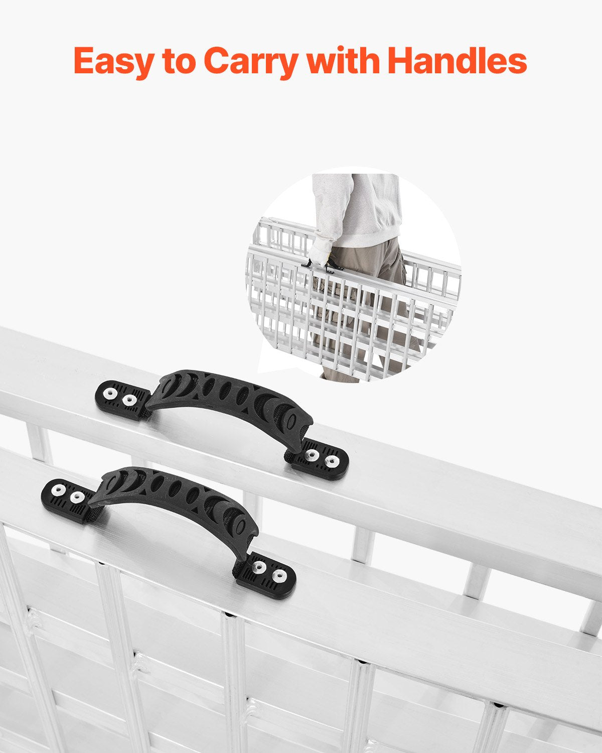 VEVOR Aluminum Ramps, 2000 lbs, 2Pcs Heavy-duty Ramps with Wider Ramp Surface, Universal Stable Loading Ramp with Handles, Fit for ATV, UTV, Motorcycle, Electric Bicycle, etc.