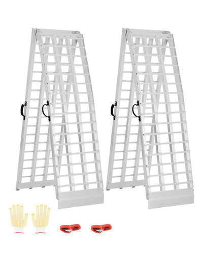 VEVOR Aluminum Ramps, 2000 lbs, 2Pcs Heavy-duty Ramps with Wider Ramp Surface, Universal Stable Loading Ramp with Handles, Fit for ATV, UTV, Motorcycle, Electric Bicycle, etc.