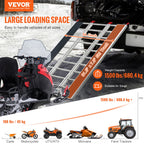 VEVOR Tri-Fold Loading Ramp, 2160 x 1375 mm, Non-Slip Aluminum Trailer Ramp with Compact Design, Easy Storage, 680.4 kg Load Capacity, for Snowmobiles, ATVs, Tractors, Lawn Mowers, Carts, Motorcycles