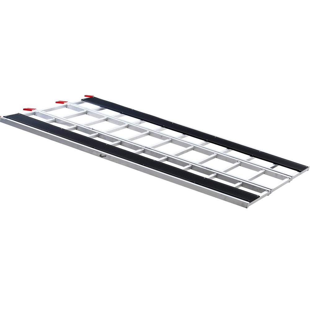 VEVOR Tri-Fold Loading Ramp, 2160 x 1375 mm, Non-Slip Aluminum Trailer Ramp with Compact Design, Easy Storage, 680.4 kg Load Capacity, for Snowmobiles, ATVs, Tractors, Lawn Mowers, Carts, Motorcycles