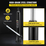 VEVOR Hydraulic Long Ram Jack, 3 Tons/6600 lbs Capacity, with Single Piston Pump and Clevis Base, Manual Cherry Picker with Handle, for Garage/Shop Cranes, Engine Lift Hoist, Black