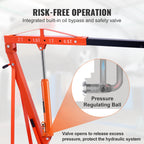 VEVOR Hydraulic Long Ram Jack, 8 Ton Engine Hoist Cylinder with Double Piston Pump And Clevis Base, Hydraulic Ram Cylinder for Engine Lift Hoists, Hydraulic Garage/Shop Cranes, Mechanical, Farm
