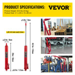 VEVOR Hydraulic Long Ram Jack, 3 Tons/6600 lbs Capacity, with Single Piston Pump and Clevis Base, Manual Cherry Picker with Handle, for Garage/Shop Cranes, Engine Lift Hoist, Red