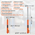 VEVOR Hydraulic Long Ram Jack, 3 Ton Engine Hoist Cylinder with Single Piston Pump And Clevis Base, Hydraulic Ram Cylinder for Engine Lift Hoists, Hydraulic Garage/Shop Cranes, Mechanical, Farm