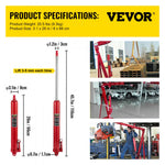 VEVOR Hydraulic Long Ram Jack, 8 Tons/17363 lbs Capacity, with Single Piston Pump and Clevis Base, Manual Cherry Picker with Handle, for Garage/Shop Cranes, Engine Lift Hoist, Red