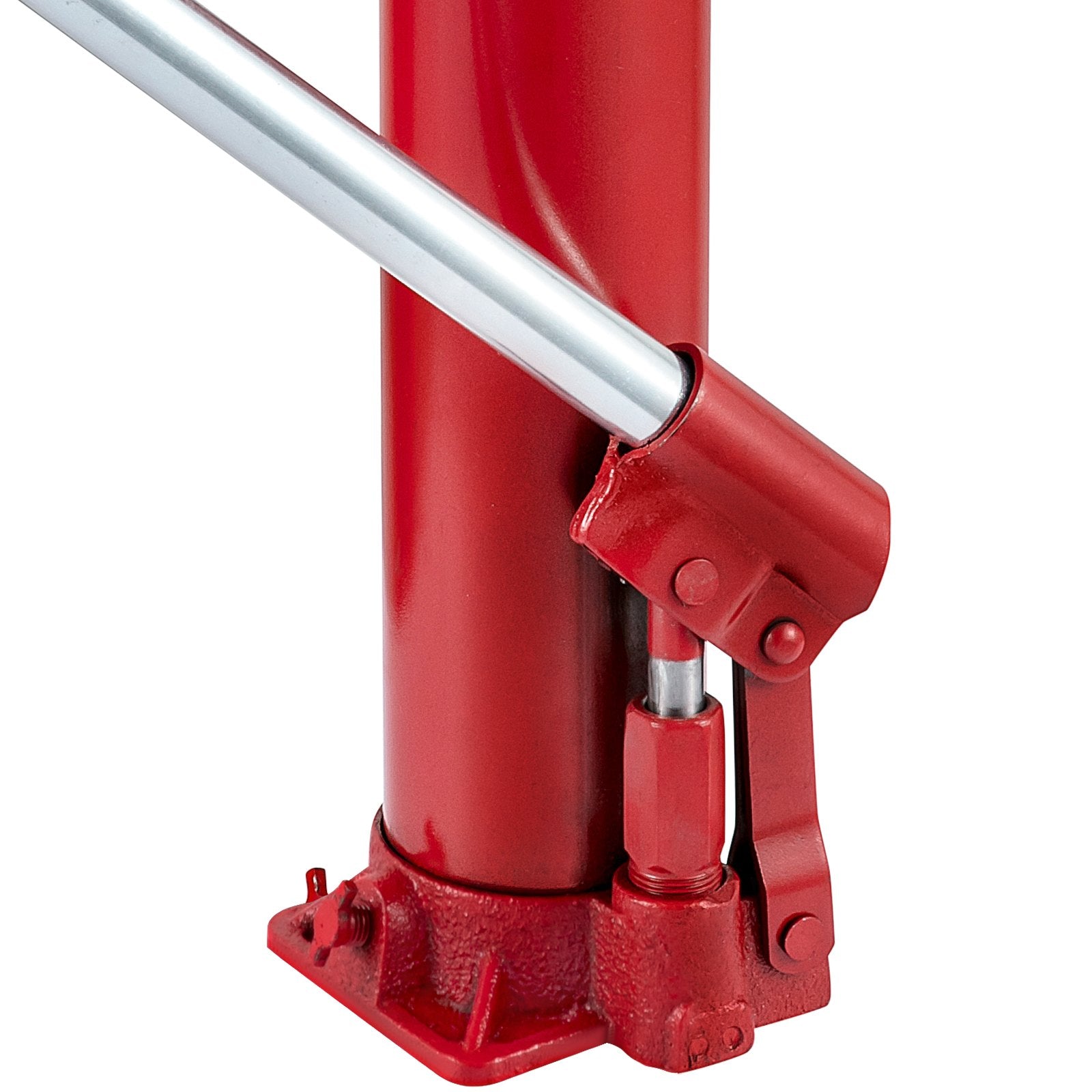 VEVOR Hydraulic Long Ram Jack, 4 Tons/8818 lbs Capacity, with Single Piston Pump and Flat Base, Manual Cherry Picker with Handle, for Garage/Shop Cranes, Engine Lift Hoist, Red