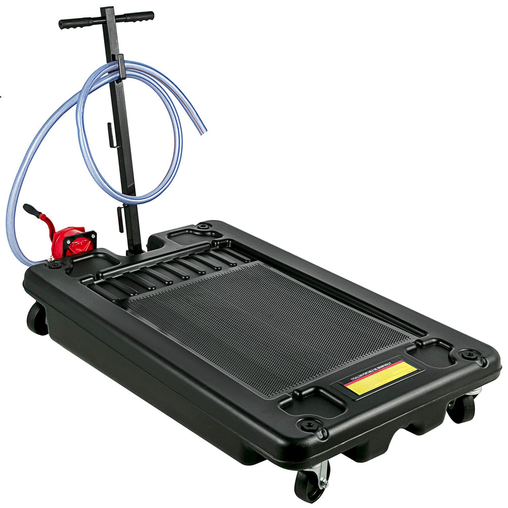 VEVOR Portable Oil Drain Pan with Pump 64L Oil Drain Pan 17 Gallon Low Profile Oil Drain Pan with 8' Hose for SUV Car and Trucks