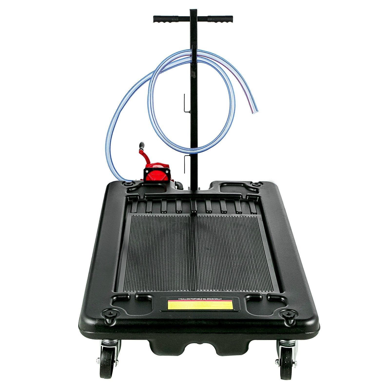 VEVOR Portable Oil Drain Pan with Pump 64L Oil Drain Pan 17 Gallon Low Profile Oil Drain Pan with 8' Hose for SUV Car and Trucks