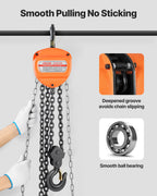 VEVOR Hand Chain Hoist, 3 Ton Capacity, Manual Chain Block with Upgrade G80 Galvanized Chain, 6 m Lifting Height, Heavy Duty Pulley Hoist for Garage Warehouse Automotive Machinery, Orange