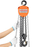 VEVOR Hand Chain Hoist, 2 Ton Capacity, Manual Chain Block with Upgrade G80 Galvanized Chain, 3 m Lifting Height, Heavy Duty Pulley Hoist for Garage Warehouse Automotive Machinery, Orange