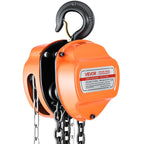 VEVOR Hand Chain Hoist, 1 Ton Capacity, Manual Chain Block with Upgrade G80 Galvanized Chain, 6 m Lifting Height, Heavy Duty Pulley Hoist for Garage Warehouse Automotive Machinery, Orange