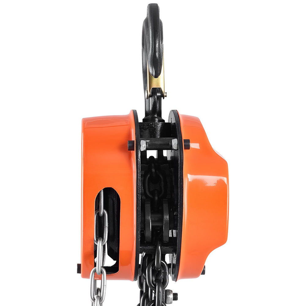 VEVOR Hand Chain Hoist, 2 Ton Capacity, Manual Chain Block with Upgrade G80 Galvanized Chain, 3 m Lifting Height, Heavy Duty Pulley Hoist for Garage Warehouse Automotive Machinery, Orange