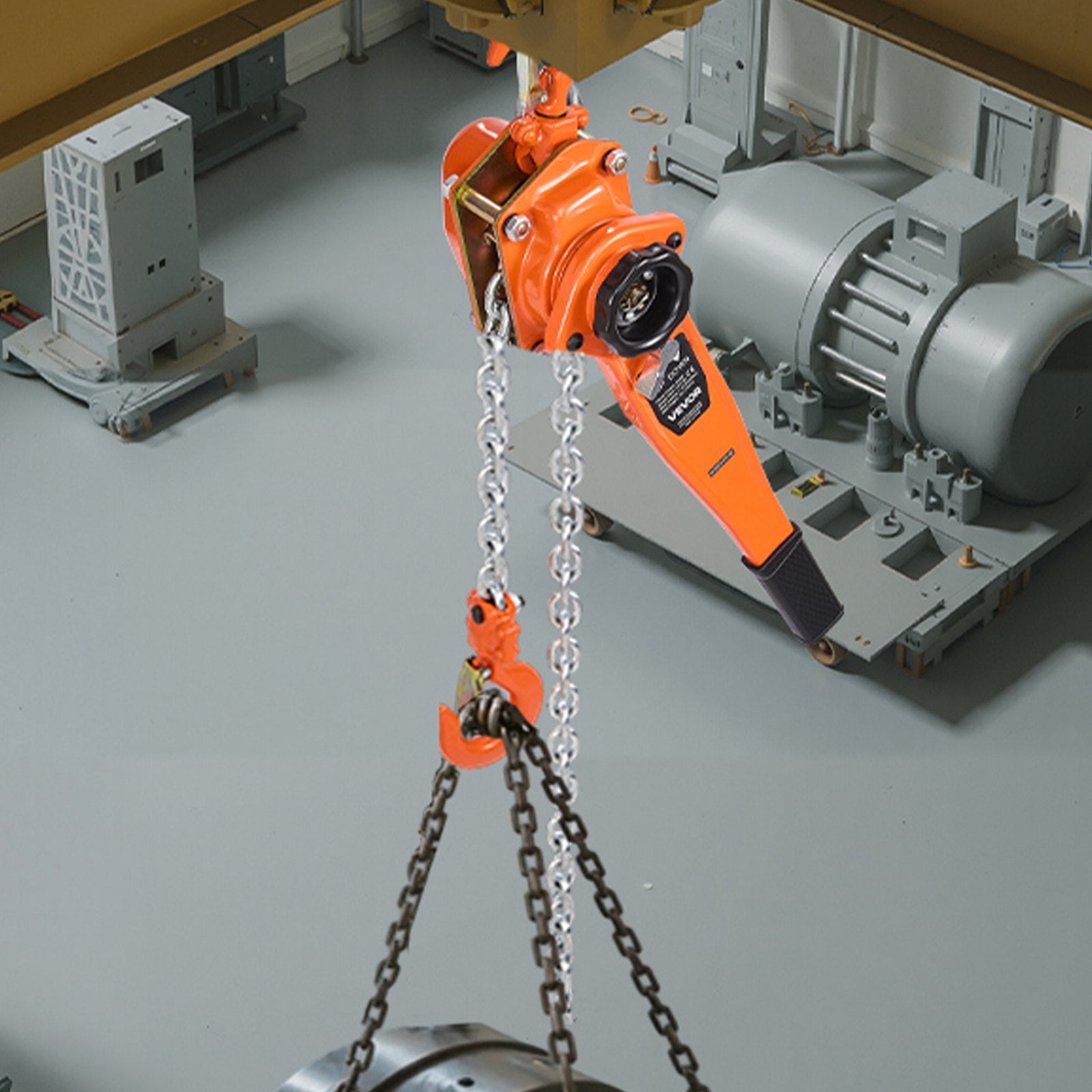 VEVOR Manual Lever Chain Hoist, 1-1/2T 1500KG Capacity Heavy Duty Come Along, 3M Lift G80 Alloy Steel Chain With Dual Pawl Mechanical Brake, 360° Rotating Hooks, for Warehouse Construction Garage