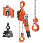 VEVOR Manual Lever Chain Hoist, 3/4T 750KG Capacity Heavy Duty Come Along, 3M Lift G80 Alloy Steel Chain With Dual Pawl Mechanical Brake, 360° Rotating Hooks, for Warehouse Construction Garage