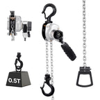 VEVOR Manual Lever Chain Hoist, 1/2T 500KG Capacity Heavy Duty Come Along, 6M Lift G80 Alloy Steel Chain With Dual Pawl Mechanical Brake, 360° Rotating Hooks, for Warehouse Construction Garage