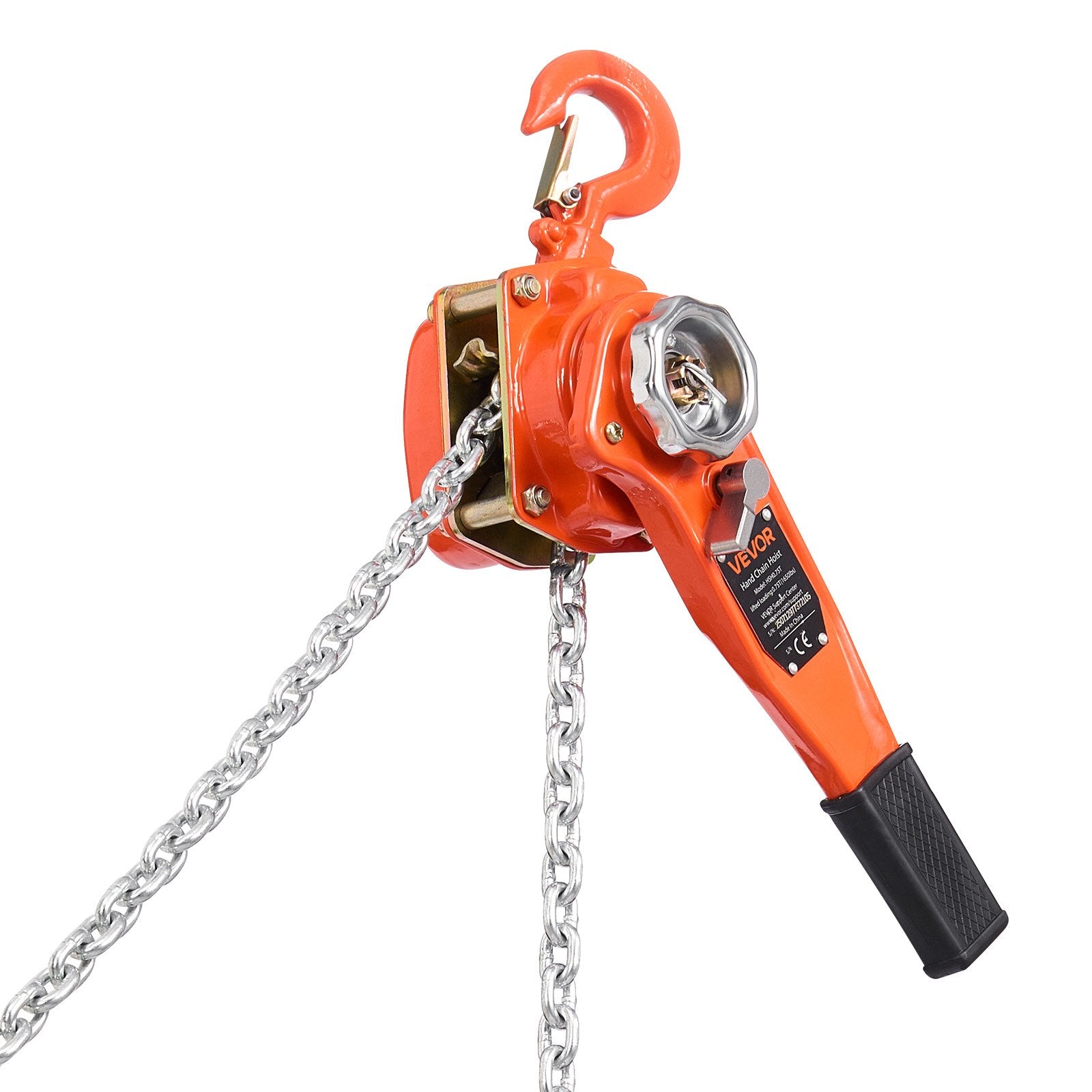 VEVOR Manual Lever Chain Hoist, 3/4T 750KG Capacity Heavy Duty Come Along, 6M Lift G80 Alloy Steel Chain With Dual Pawl Mechanical Brake, 360° Rotating Hooks, for Warehouse Construction Garage