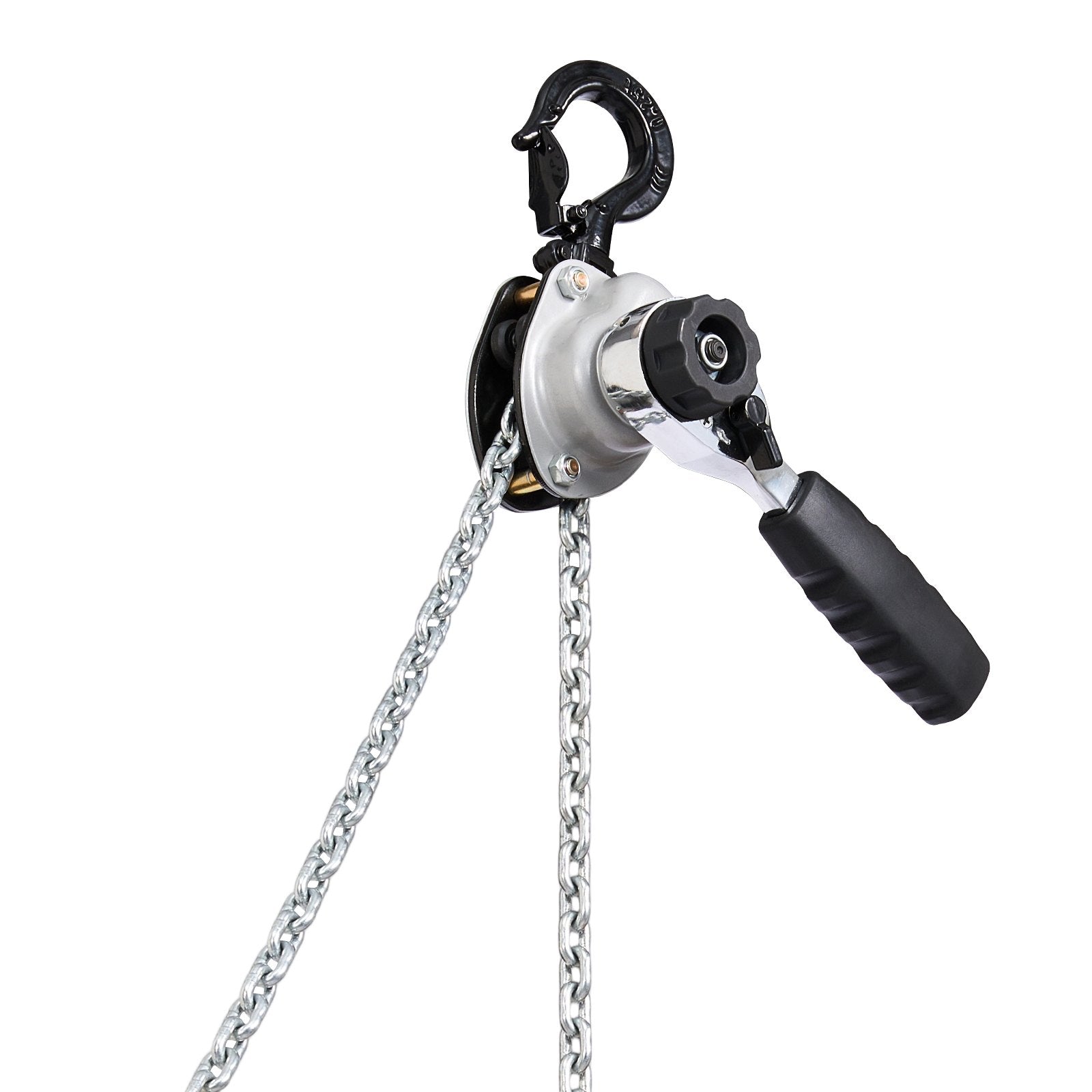 VEVOR Manual Lever Chain Hoist, 1/2T 500KG Capacity Heavy Duty Come Along, 1.5M Lift G80 Alloy Steel Chain With Dual Pawl Mechanical Brake, 360° Rotating Hooks, for Warehouse Construction Garage