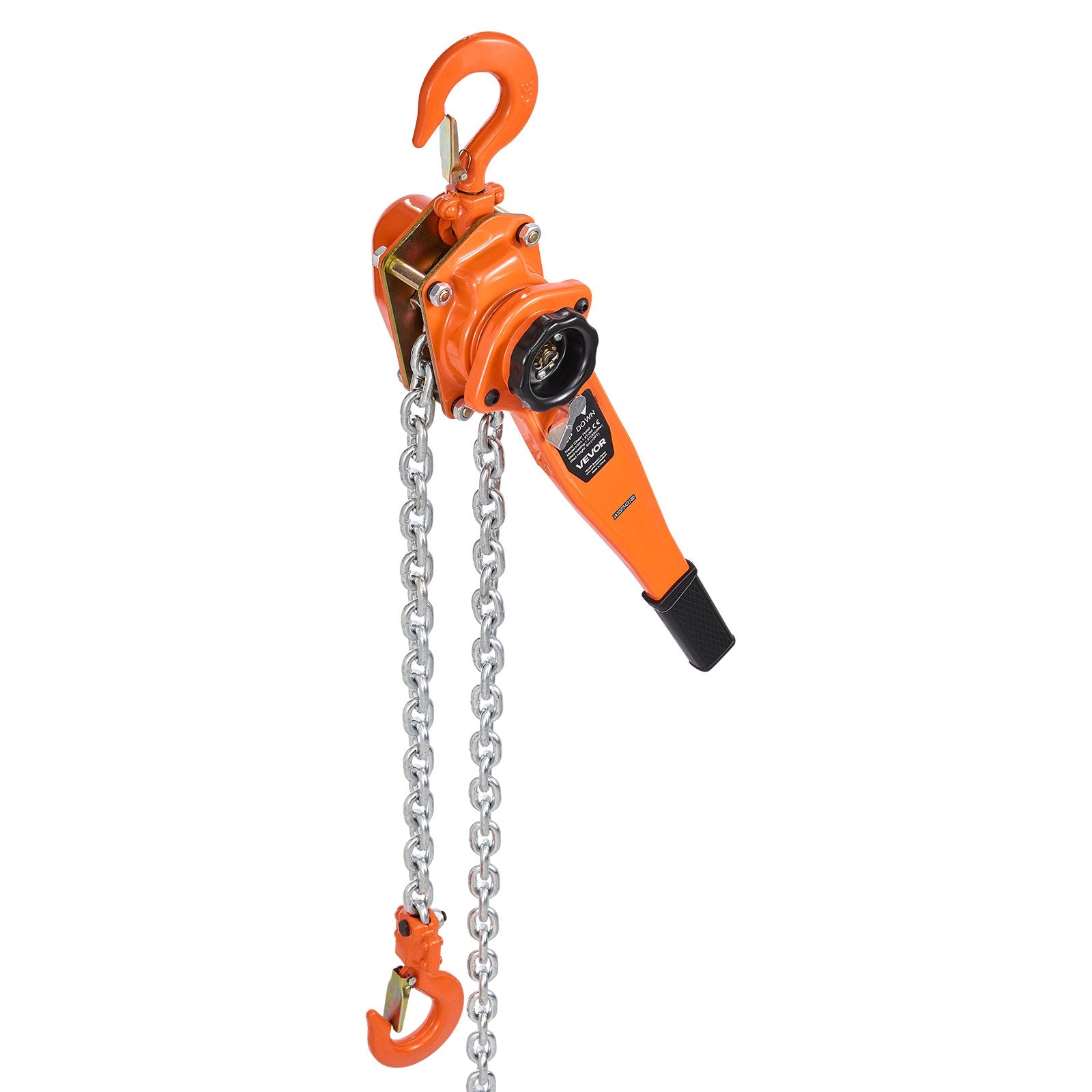 VEVOR Manual Lever Chain Hoist, 1-1/2T 1500KG Capacity Heavy Duty Come Along, 3M Lift G80 Alloy Steel Chain With Dual Pawl Mechanical Brake, 360° Rotating Hooks, for Warehouse Construction Garage