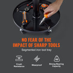 VEVOR Mechanic Stool, 113 kg Rolling Pneumatic Creeper Garage/Shop Seat, Adjustable Height 56 cm-71 cm Padded Rolling Workshop Stool with Tool Tray, for Garage, Shop, Auto Repair, Black+Orange