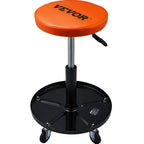 VEVOR Mechanic Stool, 113 kg Rolling Pneumatic Creeper Garage/Shop Seat, Adjustable Height 56 cm-71 cm Padded Rolling Workshop Stool with Tool Tray, for Garage, Shop, Auto Repair, Black+Orange