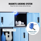 VEVOR Metal Locker for Employees, 9 Doors Storage Cabinet with Card Slot, Employee Lockers with Keys, 66lbs Loading Capacity office Storage Lockers for Office, Home, School, Gym, Black