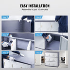 VEVOR Metal Locker for Employees, 9 Doors Storage Cabinet with Card Slot, Gray Steel Employee Lockers with Keys, 66lbs Loading Capacity office Storage Lockers for Office, Home, School, Gym