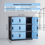 VEVOR Metal Locker for Employees, 9 Doors Storage Cabinet with Card Slot, Employee Lockers with Keys, 66lbs Loading Capacity office Storage Lockers for Office, Home, School, Gym, Black