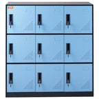 VEVOR Metal Locker for Employees, 9 Doors Storage Cabinet with Card Slot, Employee Lockers with Keys, 66lbs Loading Capacity office Storage Lockers for Office, Home, School, Gym, Black