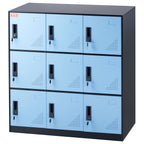 VEVOR Metal Locker for Employees, 9 Doors Storage Cabinet with Card Slot, Employee Lockers with Keys, 66lbs Loading Capacity office Storage Lockers for Office, Home, School, Gym, Black