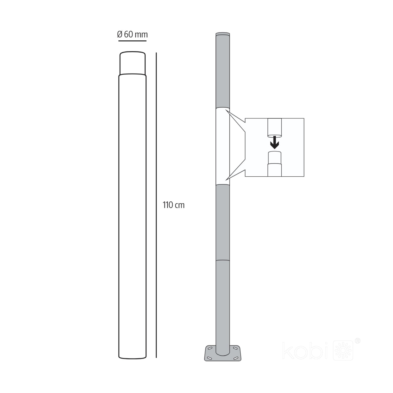 Module BASE SG 1m Fi 60mm Kobi