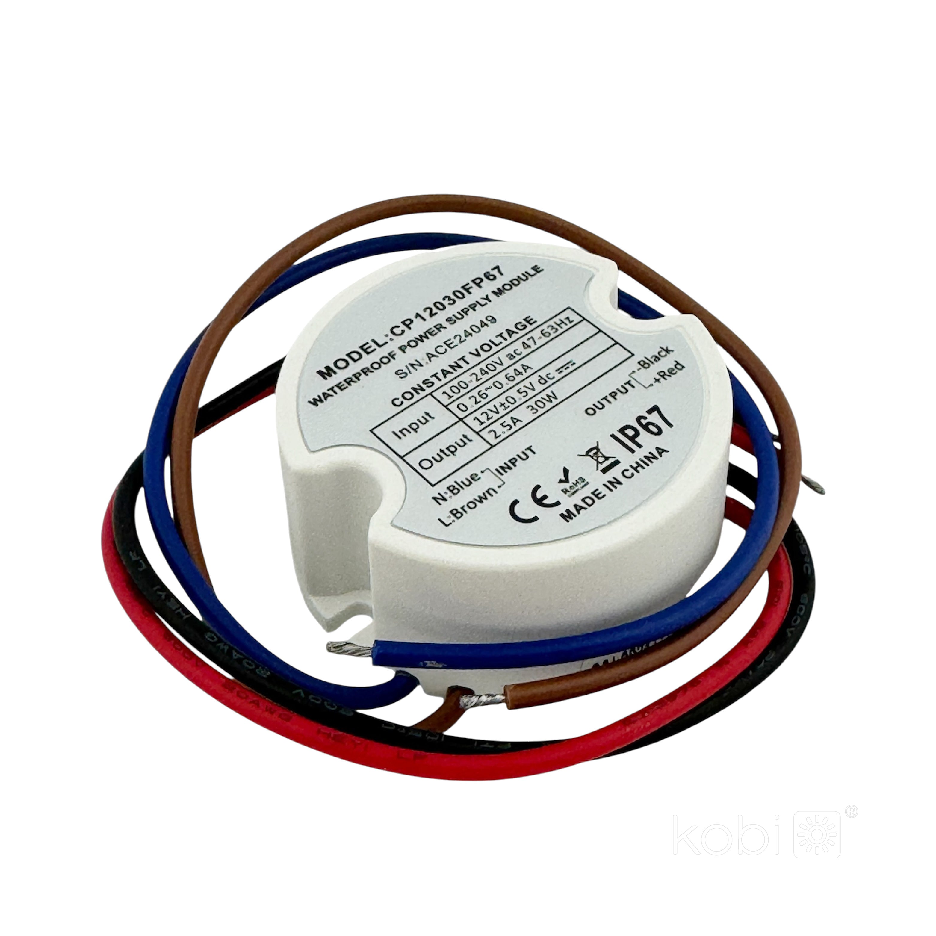 Hermetic LED Power Supply 12V 30W 2,50A IP67