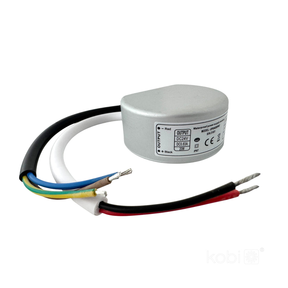 Hermetic LED Power Supply 24V 20W 0,83A IP67