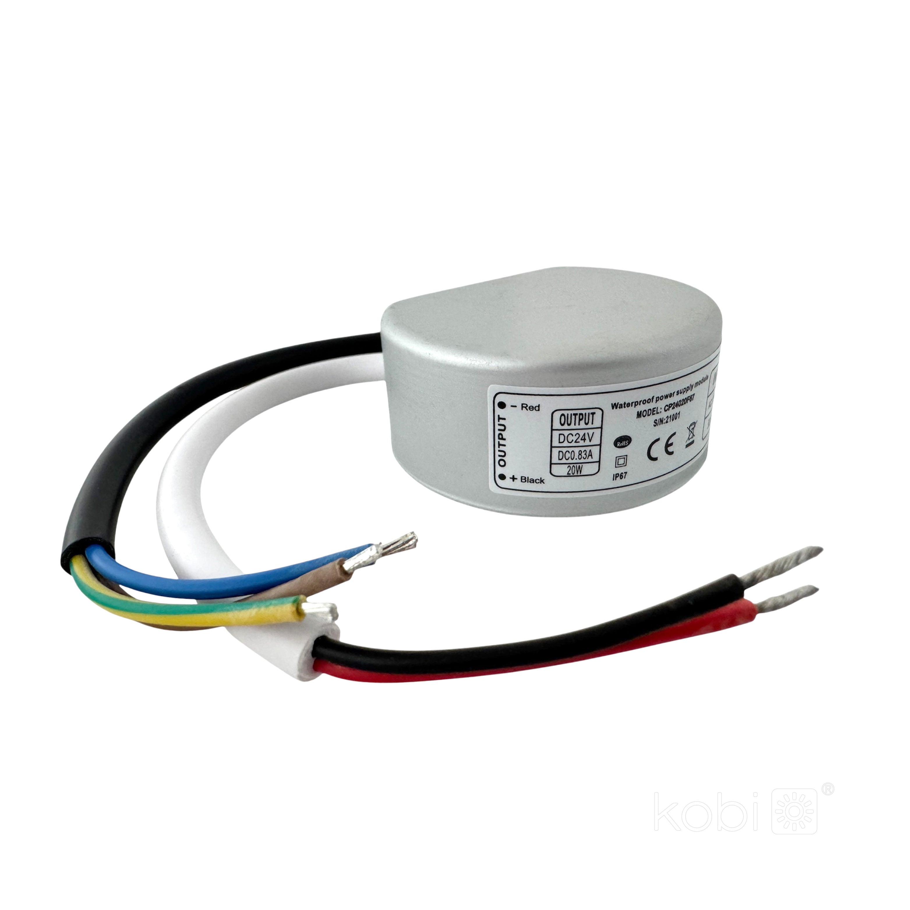 Hermetic LED Power Supply 24V 20W 0,83A IP67