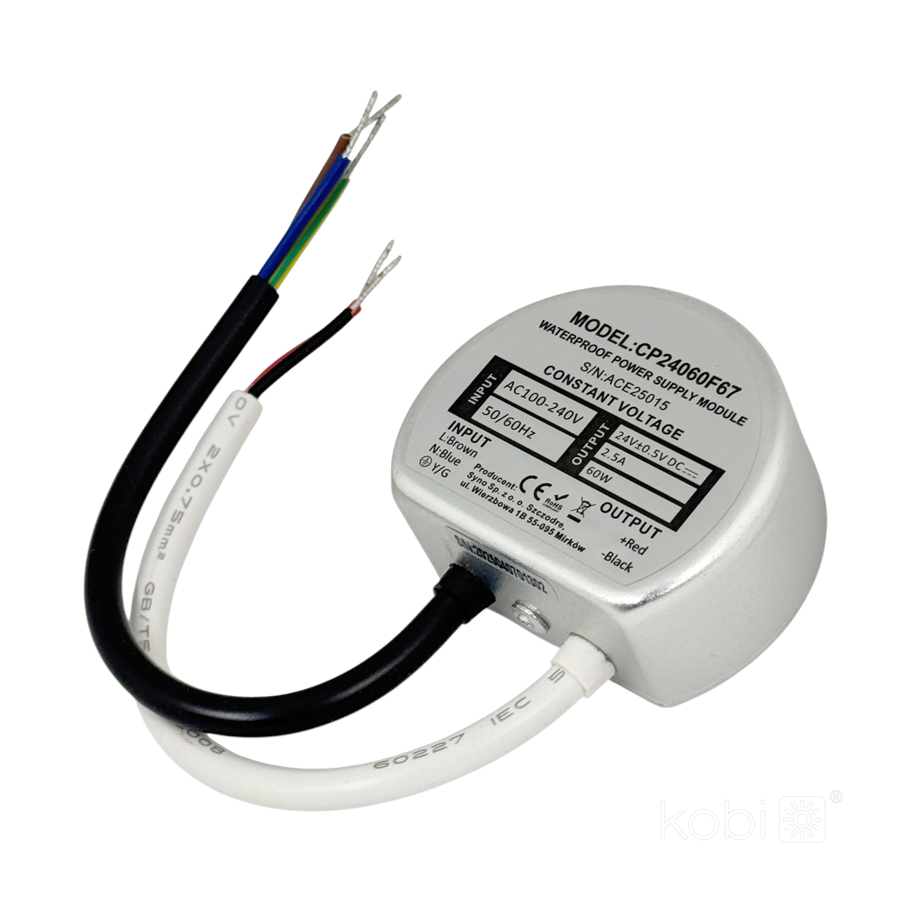Hermetic LED Power Supply 24V 60W 2,50A IP67