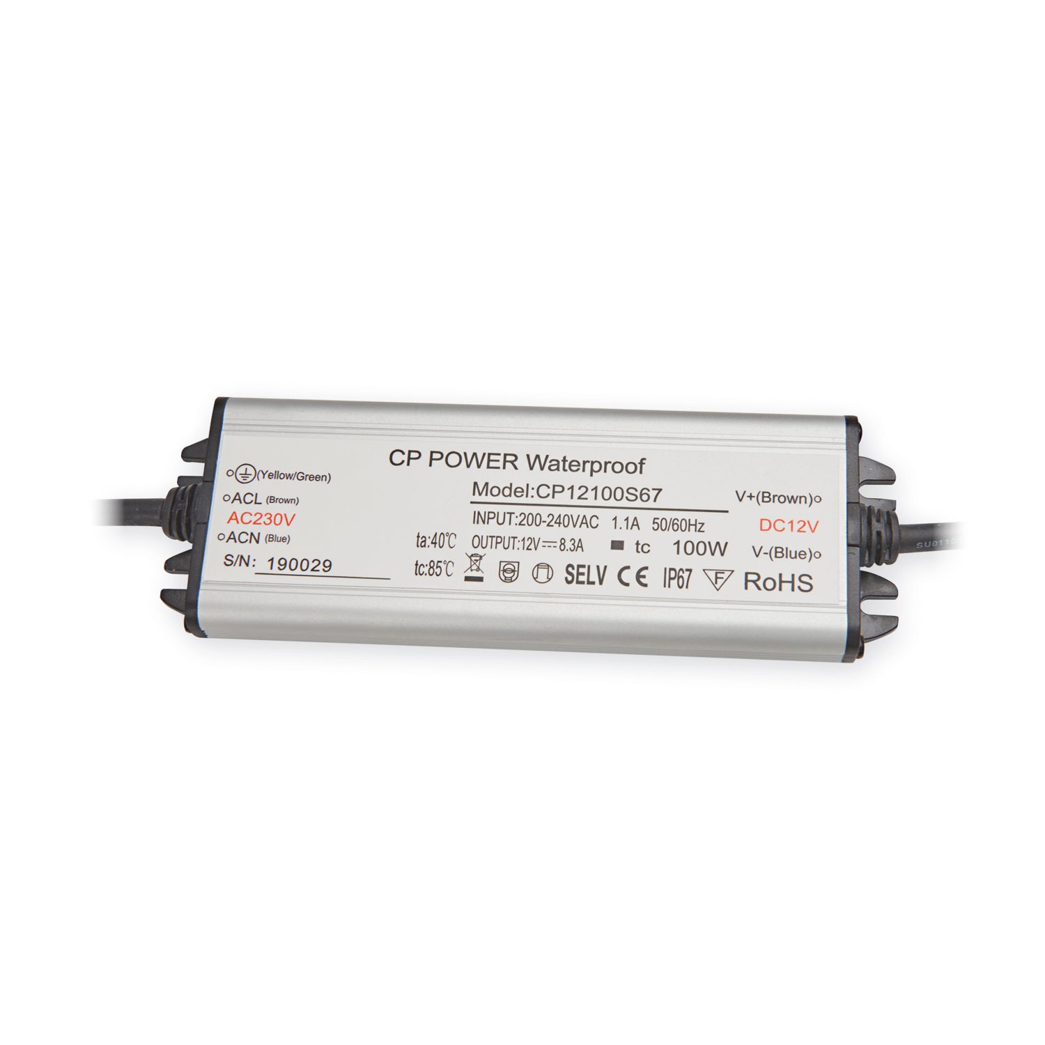 Hermetic LED Power Supply 12V 150W 12,5A IP67