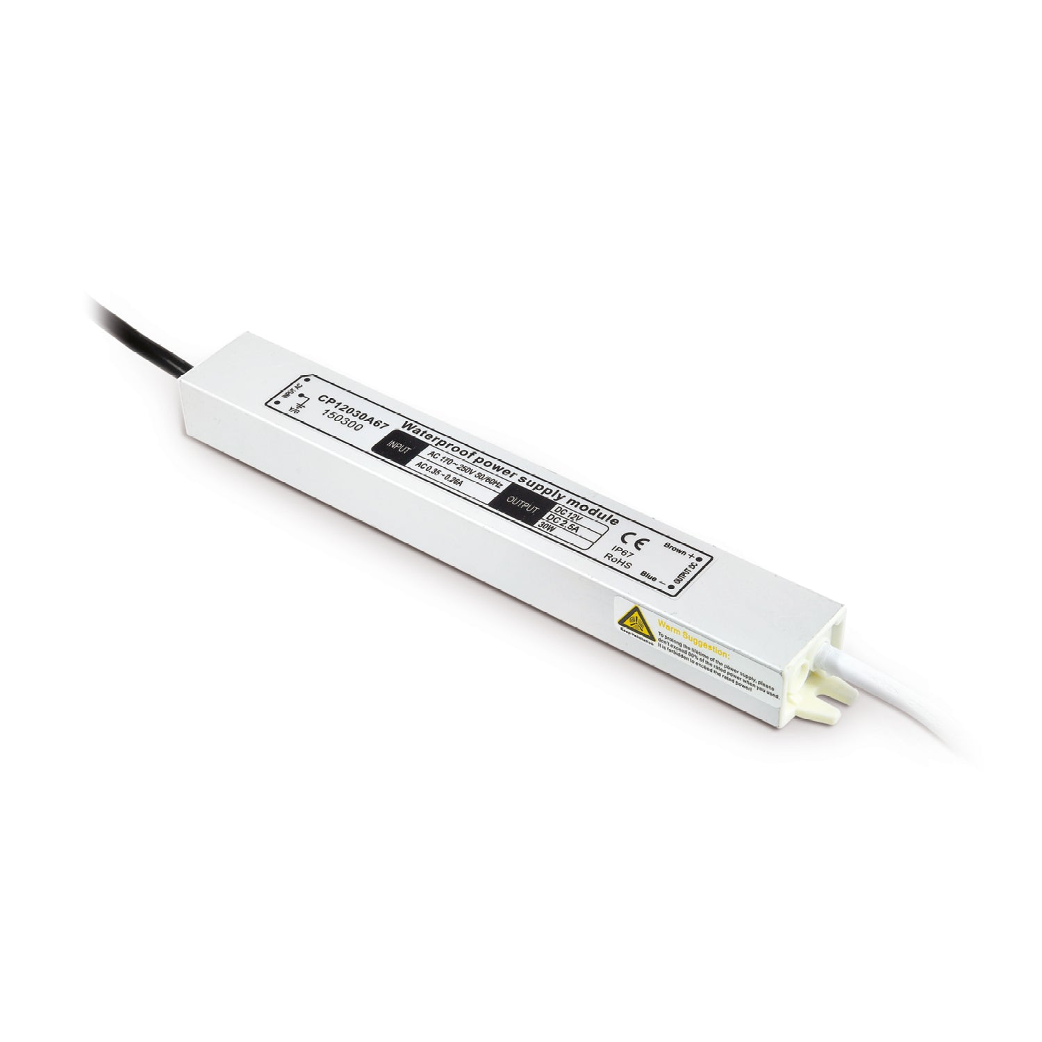 Hermetic LED Power Supply 12V 30W 2,5A IP67