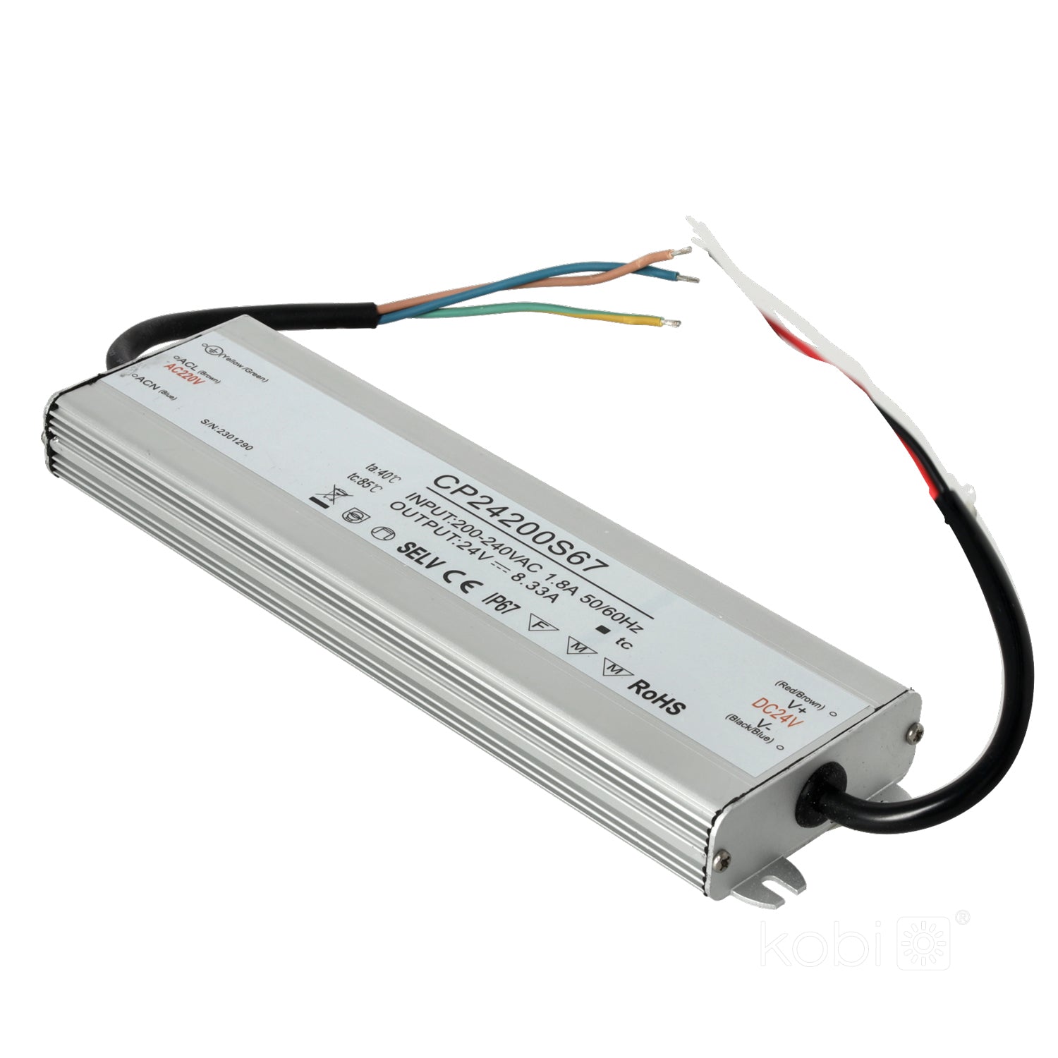 Hermetic LED Power Supply 24V 200W 8,30A IP67