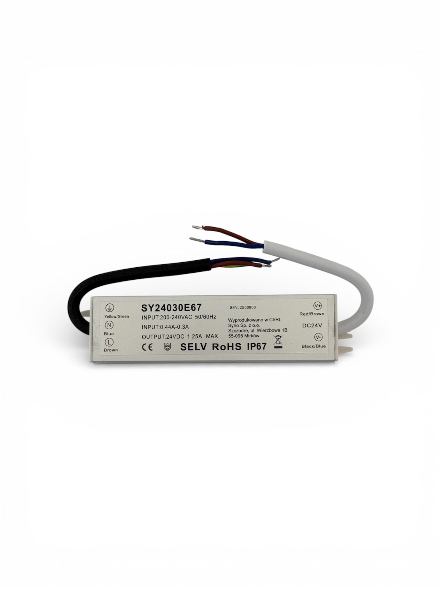 Hermetic LED Power Supply 24V 30W 1.25A IP67