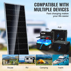 VEVOR 100W Monocrystalline Solar Panel Kit, 12V Monocrystalline Solar Panel + Charge Controller, 23% High-Efficiency Monocrystalline PV Module, IP68 Waterproof for RV, Boats, Camping, Off-Grid System