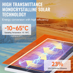 VEVOR 100W Monocrystalline Solar Panel Kit, 12V Monocrystalline Solar Panel + Charge Controller, 23% High-Efficiency Monocrystalline PV Module, IP68 Waterproof for RV, Boats, Camping, Off-Grid System