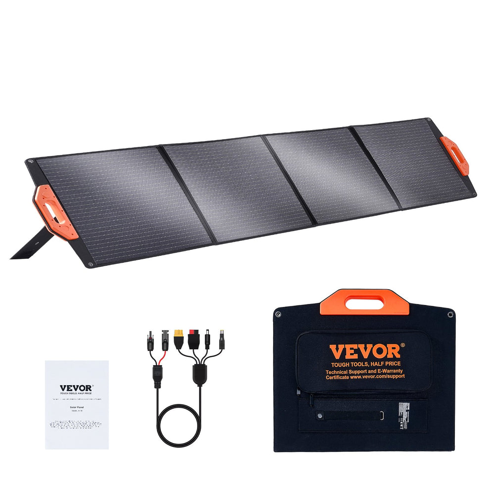 VEVOR Portable Monocrystalline Solar Panel, 200W Foldable Monocrystalline ETFE Solar Charger, 23% Efficiency Solar Panel with MC4 Output, IP67 Waterproof for Power Stations, Camping, Hiking, Off-Grid