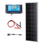 VEVOR 100W Monocrystalline Solar Panel Kit, 12V Monocrystalline Solar Panel + Charge Controller, 23% High-Efficiency Monocrystalline PV Module, IP68 Waterproof for RV, Boats, Camping, Off-Grid System