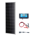 VEVOR 100W Monocrystalline Solar Panel Kit, 12V Monocrystalline Solar Panel + Charge Controller, 23% High-Efficiency Monocrystalline PV Module, IP68 Waterproof for RV, Boats, Camping, Off-Grid System