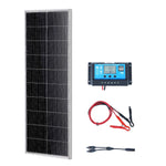 VEVOR 100W Monocrystalline Solar Panel Kit, 12V Monocrystalline Solar Panel + Charge Controller, 23% High-Efficiency Monocrystalline PV Module, IP68 Waterproof for RV, Boats, Camping, Off-Grid System
